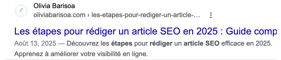 Url, titre méta-description